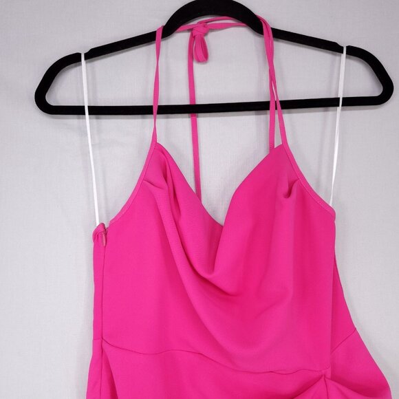 Revolve Amanda Uprichard Jasalina Maxi Dress Size Medium Hot Pink Sexy Party - Picture 4 of 16